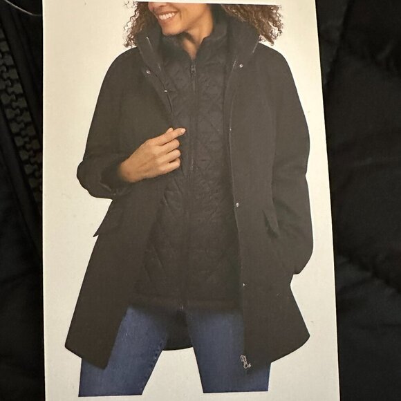Lands' End Women's 3-in-1 Systems Jacket & Vest Size S Black Water Resistant NEW - Picture 14 of 15